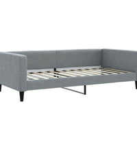 Tagesbett mit Matratze Hellgrau 100x200 cm Stoff