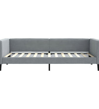 Tagesbett mit Matratze Hellgrau 100x200 cm Stoff