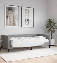 Tagesbett mit Matratze Hellgrau 100x200 cm Stoff