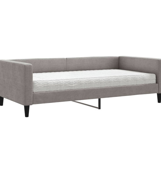 Tagesbett mit Matratze Taupe 100x200 cm Stoff