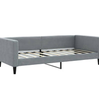 Tagesbett mit Matratze Hellgrau 90x190 cm Stoff