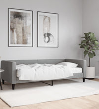 Tagesbett mit Matratze Hellgrau 90x190 cm Stoff