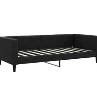 Tagesbett mit Matratze Schwarz 90x190 cm Stoff