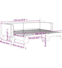 Tagesbett Ausziehbar Schwarz 80x200 cm Stoff