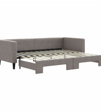 Tagesbett Ausziehbar Taupe 80x200 cm Stoff