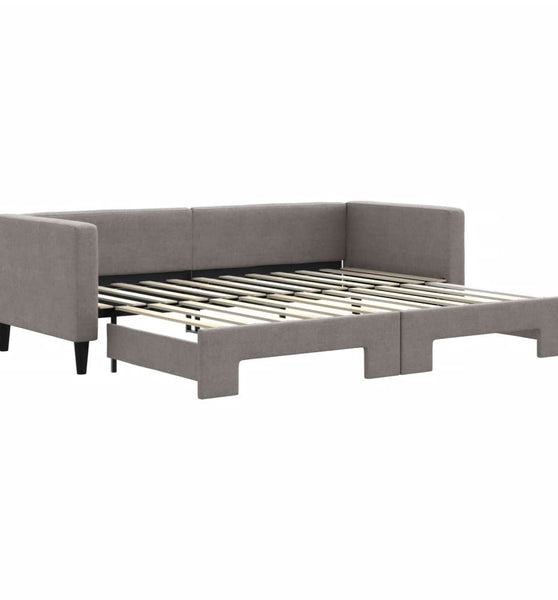 Tagesbett Ausziehbar Taupe 80x200 cm Stoff