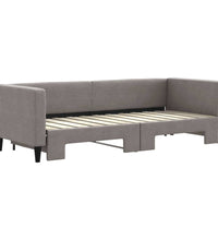 Tagesbett Ausziehbar Taupe 80x200 cm Stoff