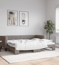 Tagesbett Ausziehbar Taupe 80x200 cm Stoff