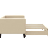 Tagesbett Ausziehbar Creme 80x200 cm Stoff