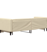Tagesbett Ausziehbar Creme 80x200 cm Stoff