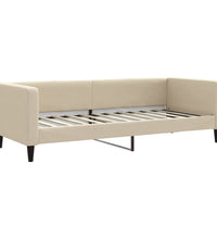 Tagesbett Ausziehbar Creme 80x200 cm Stoff