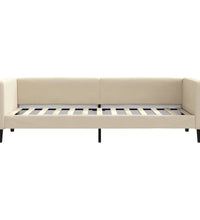 Tagesbett Ausziehbar Creme 80x200 cm Stoff