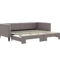 Tagesbett Ausziehbar Taupe 90x200 cm Stoff