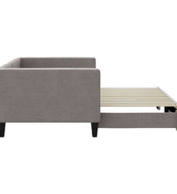 Tagesbett Ausziehbar Taupe 90x200 cm Stoff