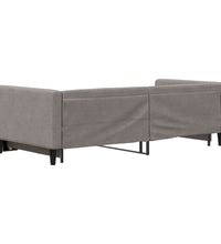 Tagesbett Ausziehbar Taupe 90x200 cm Stoff