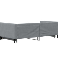 Tagesbett Ausziehbar Hellgrau 100x200 cm Stoff