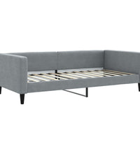 Tagesbett Ausziehbar Hellgrau 100x200 cm Stoff
