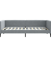 Tagesbett Ausziehbar Hellgrau 100x200 cm Stoff