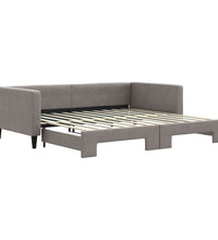 Tagesbett Ausziehbar Taupe 100x200 cm Stoff