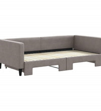 Tagesbett Ausziehbar Taupe 100x200 cm Stoff