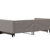 Tagesbett Ausziehbar Taupe 100x200 cm Stoff