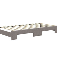 Tagesbett Ausziehbar Taupe 100x200 cm Stoff