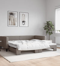 Tagesbett Ausziehbar Taupe 100x200 cm Stoff