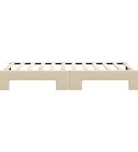 Tagesbett Ausziehbar Creme 100x200 cm Stoff