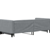 Tagesbett Ausziehbar Hellgrau 90x190 cm Stoff