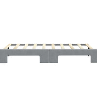 Tagesbett Ausziehbar Hellgrau 90x190 cm Stoff