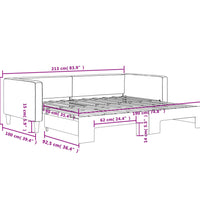 Tagesbett Ausziehbar Hellgrau 90x190 cm Stoff
