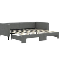 Tagesbett Ausziehbar Dunkelgrau 90x190 cm Stoff