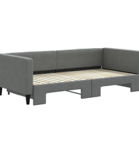 Tagesbett Ausziehbar Dunkelgrau 90x190 cm Stoff