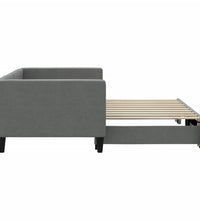 Tagesbett Ausziehbar Dunkelgrau 90x190 cm Stoff