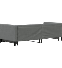 Tagesbett Ausziehbar Dunkelgrau 90x190 cm Stoff