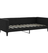 Tagesbett Ausziehbar Schwarz 90x190 cm Stoff