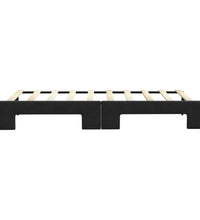Tagesbett Ausziehbar Schwarz 90x190 cm Stoff