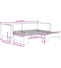 Tagesbett Ausziehbar Schwarz 90x190 cm Stoff