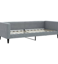 Tagesbett Ausziehbar mit Matratze Hellgrau 80x200 cm Stoff