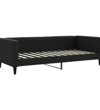 Tagesbett Ausziehbar mit Matratzen Schwarz 90x200 cm Stoff