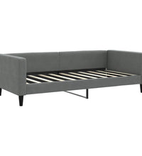Tagesbett Ausziehbar mit Matratzen Dunkelgrau 90x190 cm Stoff