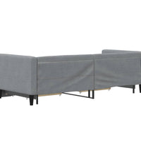 Tagesbett Ausziehbar mit Schubladen Hellgrau 80x200 cm Stoff