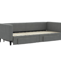Tagesbett Ausziehbar mit Schubladen Dunkelgrau 80x200 cm Stoff