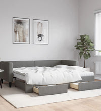Tagesbett Ausziehbar mit Schubladen Dunkelgrau 80x200 cm Stoff