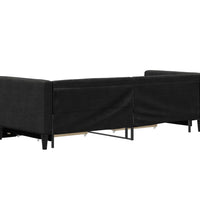 Tagesbett Ausziehbar mit Schubladen Schwarz 80x200 cm Stoff