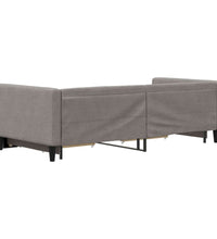 Tagesbett Ausziehbar mit Schubladen Taupe 90x200 cm Stoff