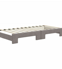 Tagesbett Ausziehbar mit Schubladen Taupe 90x200 cm Stoff