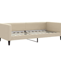 Tagesbett Ausziehbar mit Schubladen Creme 90x200 cm Stoff