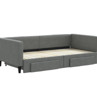 Tagesbett Ausziehbar mit Schubladen Dunkelgrau 100x200 cm Stoff