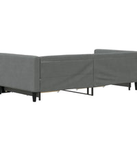 Tagesbett Ausziehbar mit Schubladen Dunkelgrau 100x200 cm Stoff